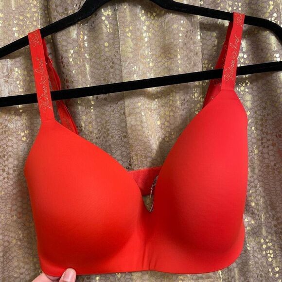 Victorias Secret Red T-Shirt Smooth Lightly Lined Wireless T-Shirt Bra 34DDD - Picture 1 of 8